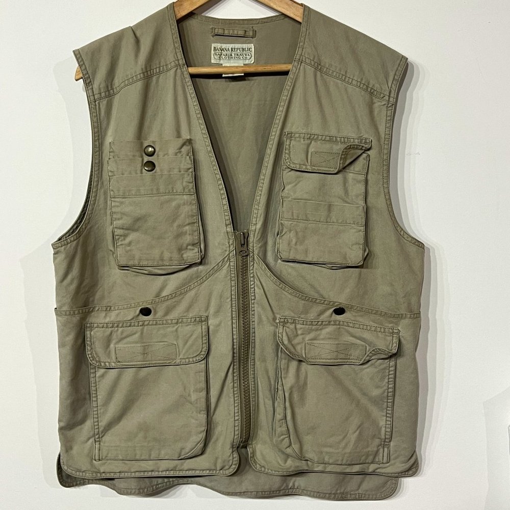 Vintage BANANA REPUBLIC - Multi-pocket Utility Vest - 100% Cotton